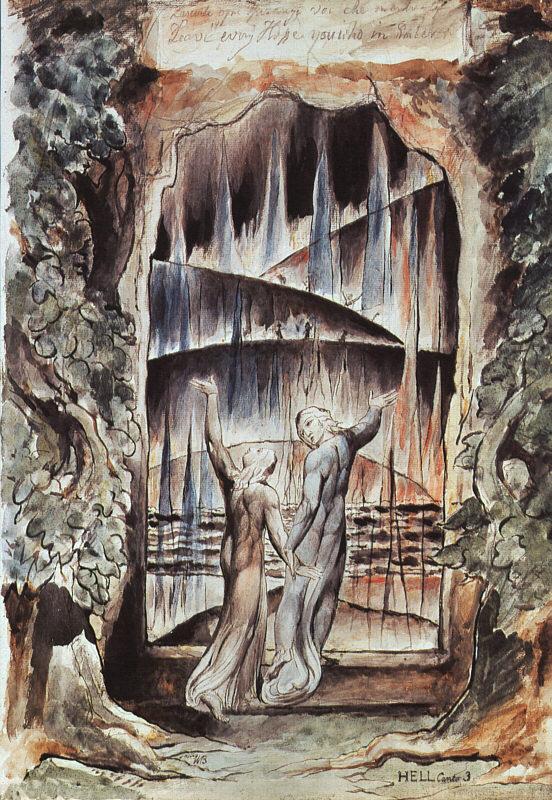 Blake, William Dante and Virgil at the Gates of Hell oil painting image